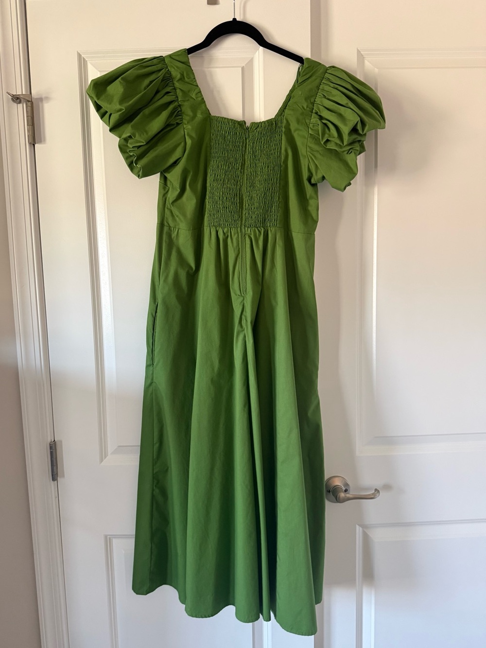 Abercrombie & Fitch Bright Green Puff-Sleeve Midi Dress - Picture 2 of 4